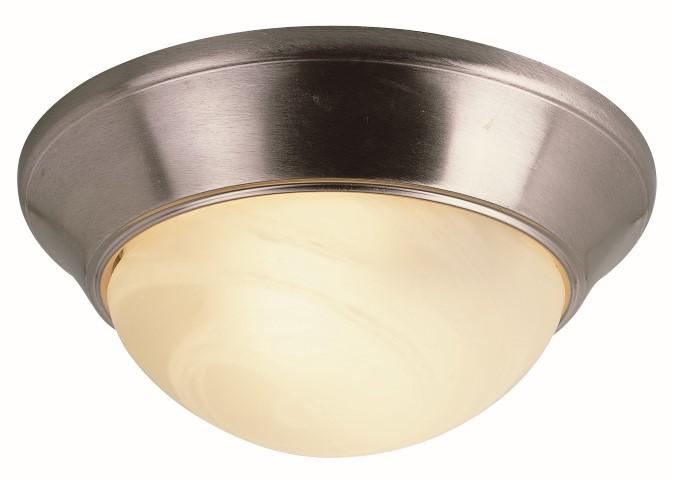 Two Light Polished Brass Marbleized Glass Bowl Flush Mount